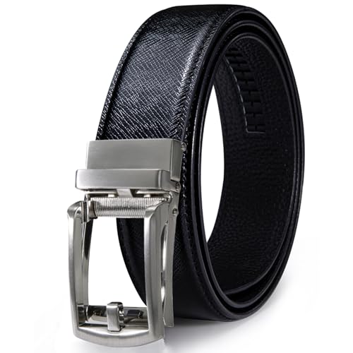 Image of Dubulle Men's Ratchet Belt Gold /Black /Red /Green /Blue /White Automatic Buckle Business Casual Belt Gift - Adjustable Fit
