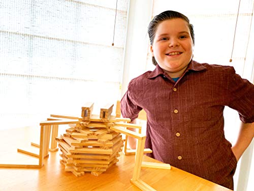 3 Bees & Me Wooden Building Toys - Stem Toys For Boys And Girls - 100 Wood Plank Pieces #TOP7