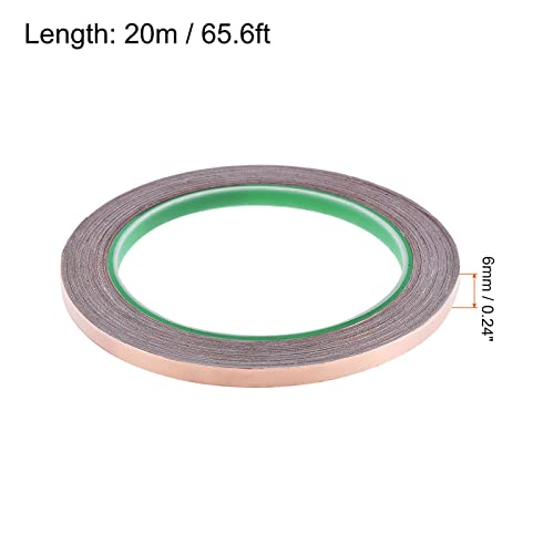 Image of Copper Foil Tape Conductive Adhesive Double Sided, [for EMI Shielding, Stained Glass, Paper Circuits, Grounding] - 1 /4 inch /66ft /2 Roll