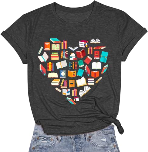 Book Shirts for Women Reading T Shirts Teacher Shirt Book Lovers T Shirt Rainbow Shirt Casual Short Sleeve Tops2