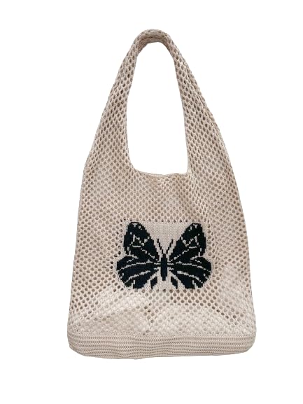 Image of ENBEI Beach Bag Crochet Tote bag for Women,Aesthetic Boho Large Bag,Foldable&Lightweight,Shopping,Beach,Travel,Daily Use