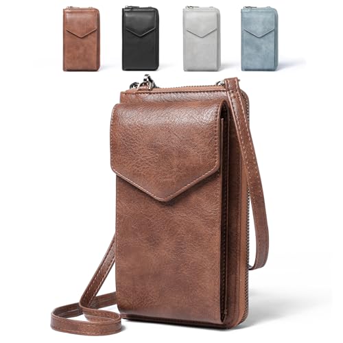 Image of SENDEFN Small Crossbody Cell Phone Purse for Women Leather Cellphone Bags Wallet Purses with Multi Card Slots