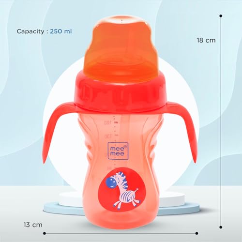 Mee Mee 2-in-1 Sipper Cup with Spout & Straw | BPA-Free | Easy-Grip Handles | Spill-Proof | 240ml | Food-Grade Silicone | Wide Mouth | Protective Dust Cover | Lightweight Baby Cup