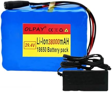 Electrical Bike Battery 29.4V 38AH Lithium-Ion with Charger for Scooter Bike E-Bike BMS XT60 T Plug