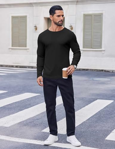 COOFANDY Thermal Shirts for Men Long Sleeve T Shirt Casual Basic Shirts Stretch Crew Neck Undershirts3