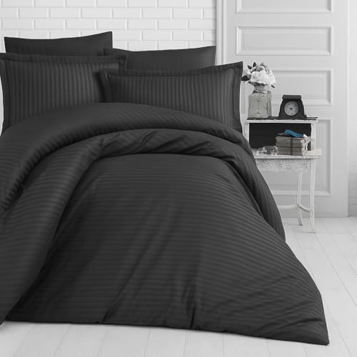 Image of Sofrito Micorfiber - Cotton Feel Duvet /Comforter Cover (Double - 91 inchx101 inch - Inches) with Solid Zipper Clousre - Black | Solid Zipper Closure & Four Corner Ties |