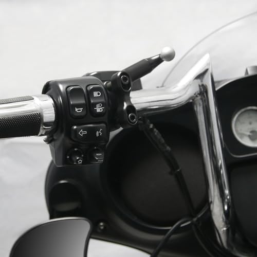 Image of Handlebar Phone Holder for Harley-Davidson Water Bottle Holder Aluminum Offset Perch Mount Accessory Mount (Black)