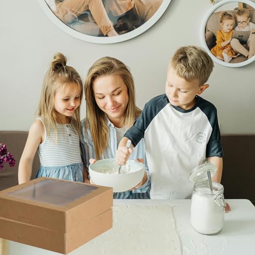 Bakery Boxes with Window 20 Pack – No Folding Needed, Durable Kraft Boxes for Fresh & Professional Food Packaging - Image 3