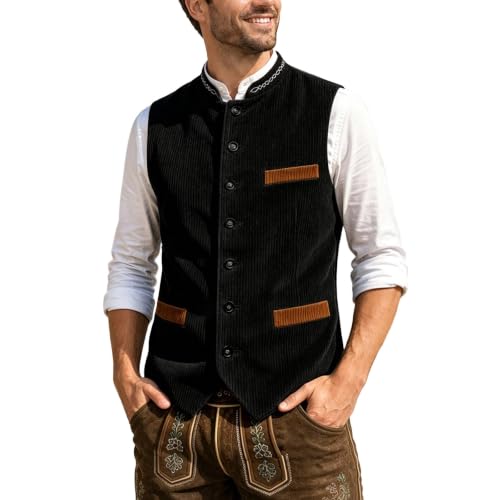 Chaleco de pana con diseño Oktoberfest acolchado y textura confort