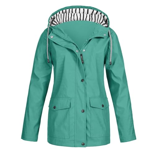 OIOLOYJM Yellow Rain Jacket Womens Waterproof with Hood Light Weight Jackets for Women Casual Fall Winter Plus Size Raincoat