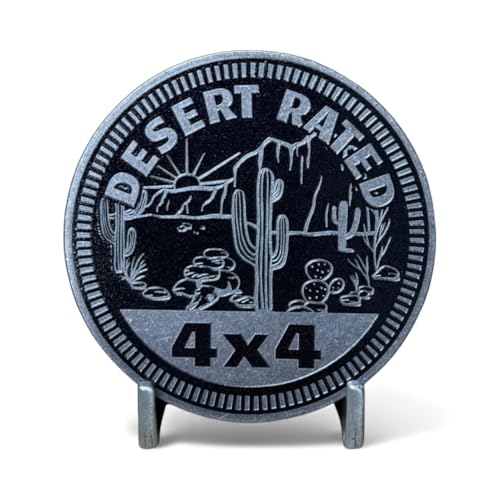 Image of Desert Rated - Solid Stainless Steel 4x4 Rated Badge for Any Vehicle - Made in the USA by CUSTOM4X4BADGES