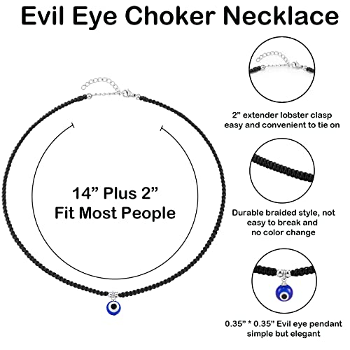 Tarsus Evil Eye Choker Necklaces Blue Eyes Protection Amulet Braided Choker Necklace Jewelry Gifts For Women Teen Girls #TOP4