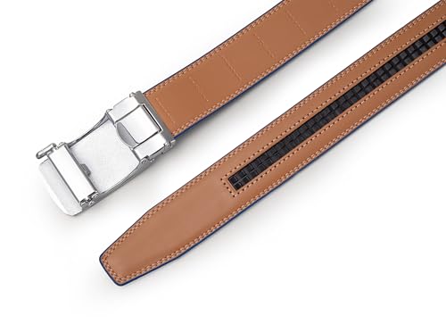 Image of Men's Belt, Ratchet Dress Casual Belt with Adjustable Automatic Buckle Trim to Fit