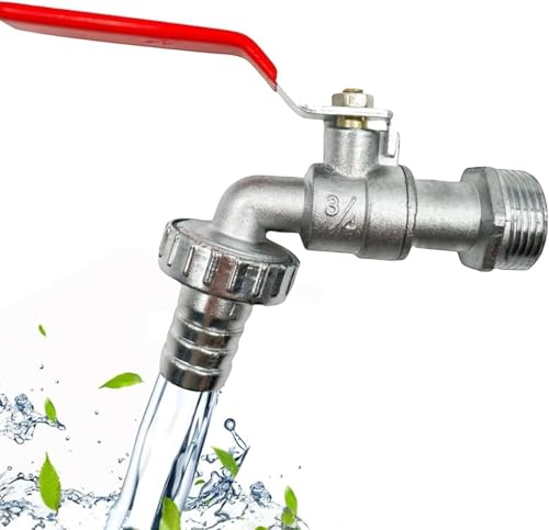 Rubinetto da giardino 1/2 pollici e 3/4 pollici rubinetto esterno con valvola a sfera Rubinetto Giardino, Valvola di Sfogo a Sfera, rubinetto irrigazione da giardino 90010/90011 (3/4')