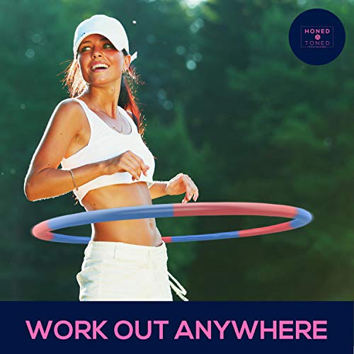 Weighted Fitness Hula Hoop - Get Into Shape The Fun Way - Soft Foam Padded Detachable Adjustable - For Lasting Weight Loss - Family Fun and Exercise - Low Impact High Calorie Burn