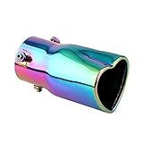 idain 2.5 inch Inlet Exhaust Tips Muffler Tip,Stainless Steel Chrome Heart-Shaped Exhaust Tip,Universal Bolt-On Exhaust Muffler (Neon,Straight)