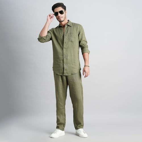 Image of ROOKIES 100% Linen Slim Fit Pant - Timeless Style & Comfort