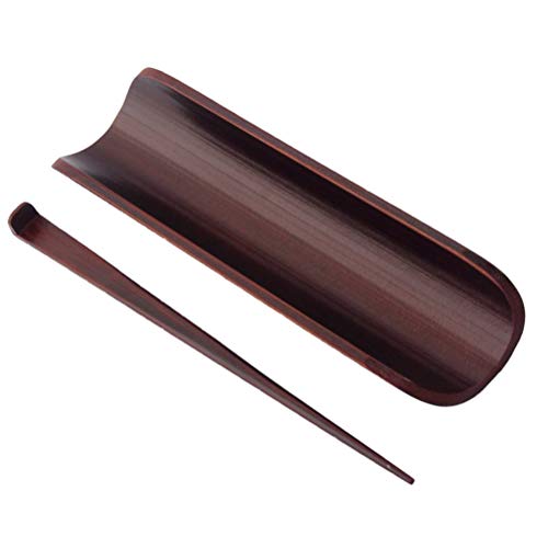 YARNOW Conjunto de 2 peças de chá de bambu com acabamento de tinta de folhas soltas para chá e chá d
