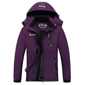 MOERDENG Women’s Waterproof Ski Jacket Warm Winter Snow Coat Mountain Windbreaker Hooded Raincoat Jacket