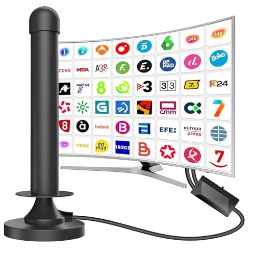 Antena de TV, Antena de TV Digital de Alta definición para Interiores,admite Canales 4K, Puede Recibir señales DVB-T2 DVB-T...