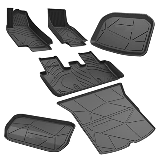 SUPER LINER All Weather Floor Mats for Tesla Model Y 5-Seat 2021 2022 Custom Fit TPE Car Floor Mats Cargo Trunk Mat Interior Accessories (Does NOT fit 7-Seat) SUPER LINER All Weather Floor Mats for Tesla Model Y 5-Seat 2021 2022 Custom Fit TPE Car Floor Mats Cargo Trunk Mat Interior Accessories (Does NOT fit 7-Seat)