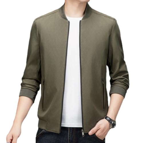 ZACOLLAN Men Jacket Casual Personality Men Trend Transition Jacket Light Breathable Men Sport Long Sleeve Jacket Youth Men Fashion Urban Outdoor Jacket G-Army Green L