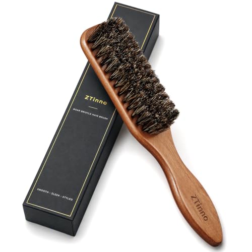 Boar Bristle Slick Back Hair Brush, Smoothing Brush for Women Men