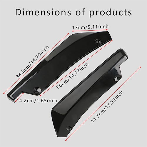 2Pcs Rear Bumper Diffuser Spoilers for Cars, Rear Bumper Canard Diffuser Splitter Protector, Universal Rear Bumper Lip Splitter Diffuser Spoiler Kit Exterior Decorations for Car (Black)
