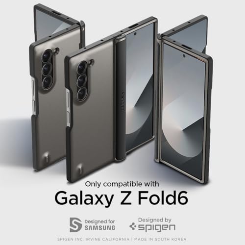 Spigen Slim Armor Pro for Samsung Galaxy Z Fold 6 Case, Galaxy Z Fold6 Back Cover (2024) - TPU+Poly Carbonate｜Gunmetal