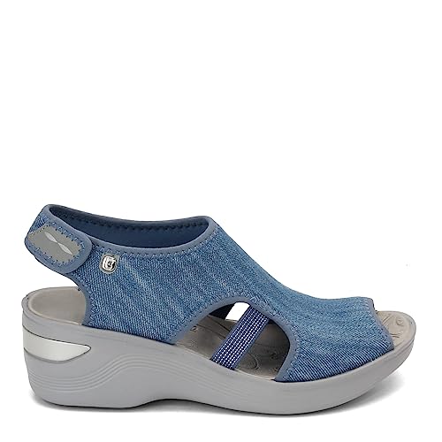 Bzees Women's Dream Ankle Straps Sandal, Denim, 7.5 #TOP2