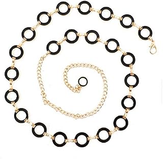 Women's Metal Chain Flower Skinny Dress Belt Waist Strap Imitation Tassel Decorative Belt