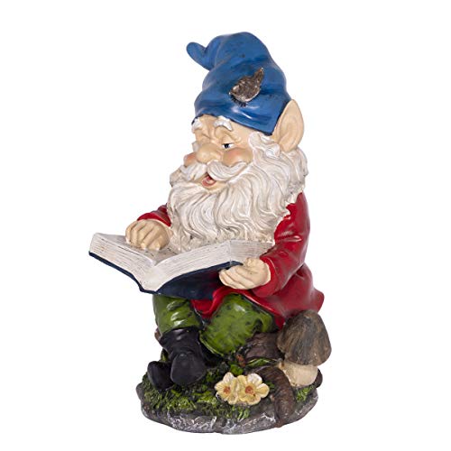 Alpine Gnome Reading A Book Statue, 14 Inch Tall #TOP7