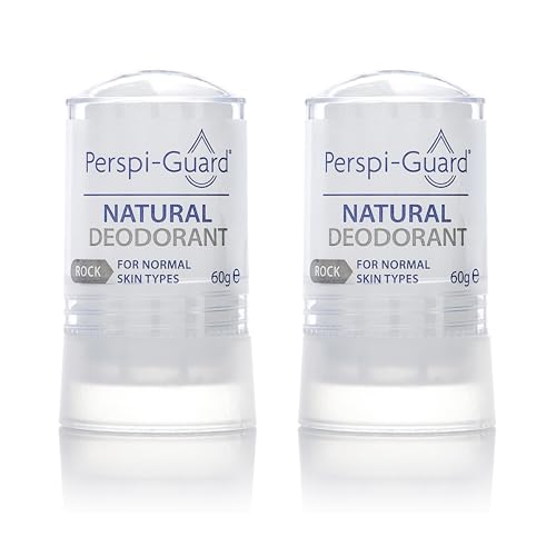 Perspi-Guard 100% Natural Deodorant for Men & Women, Vegan, Aluminium Free Deodorant Made from Tawas Crystals to Prevent Sweat & Odour, 60 g, 2-Pack