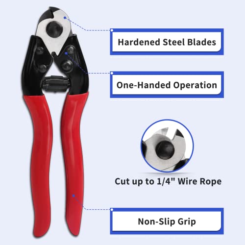 Luckin 450Ft 1/8 Stainless Steel Cable With Cutter, T316 Deck Railing Wire, 7X7 Strands Construction #TOP5