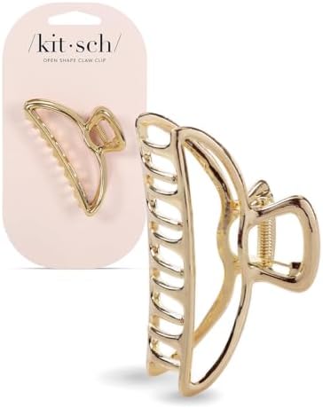Kitsch Open Shape Metal Hair Clips for Women - Gold, 1 Pc