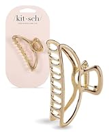 Kitsch Metall Haarklammer für Damen - Langlebige & Elegante Metall Haarspange, Perfekt für Alltag & Besondere Anlässe - Gold, 1 Stück