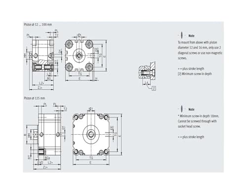 Cilindro compacto ADVU de 20mm de diámetro y carrera regulable para aire comprimido 3