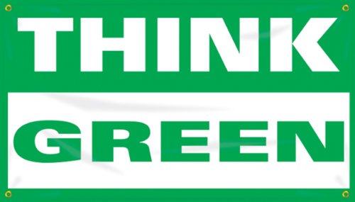 Banderole Think Green pour sensibiliser vos équipes en atelier et entrepôt