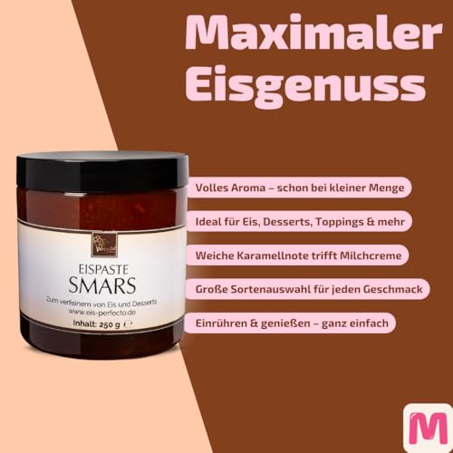 SMARS Eispaste │ Schokoladiger Genuss mit Karamell und Nougat │ MEGA GESCHMACK │ Verfeinere dein Eis, Desserts, Getränke uvm mit einer extra Portion Geschmack │ Inhalt 250 g – Bild 4