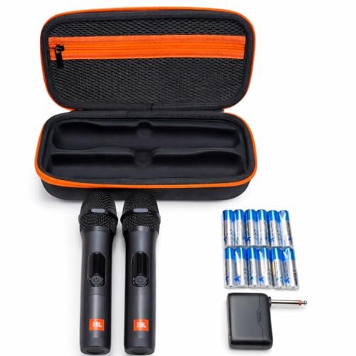 JBL Wireless Two Microphone System with Dual-Channel Receiver, Black Including Winguard Protective Travel Case