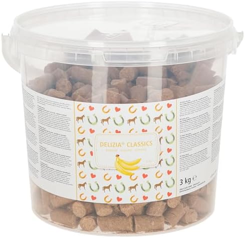 Kerbl Belohnungswürfel Classic für Pferde | 3 kg im Eimer, Geschmack Banane, Ergänzungsfutter mit Mineralstoffen und Vitaminen