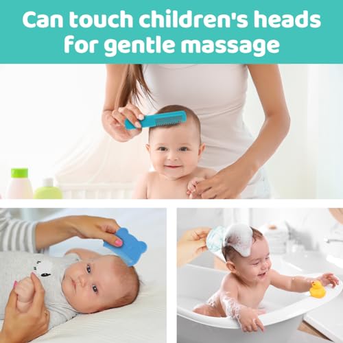 Aolso Baby-Haarkamm, 3 Stück Baby-Haarbürsten- und Kamm-Set, Baby-Haarbürste, Neugeborene Haarkamm, kamm gegen milchschorf baby kind… – Ansicht 5