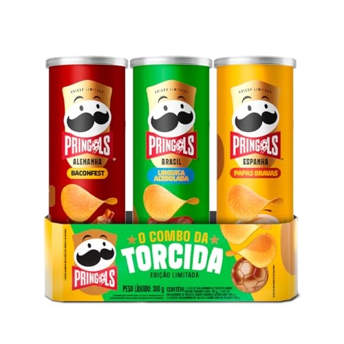 Salgadinho Batata Frita Pringles Tripack Especial Festa do Futebol Salgadinho Batata Frita Pringles Tripack Especial Festa do Futebol