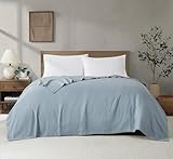 Royal Velvet Dream Cotton Blue King Blanket, Solid Textured, for Men and Women, Oeko-TEX Certified Confidence