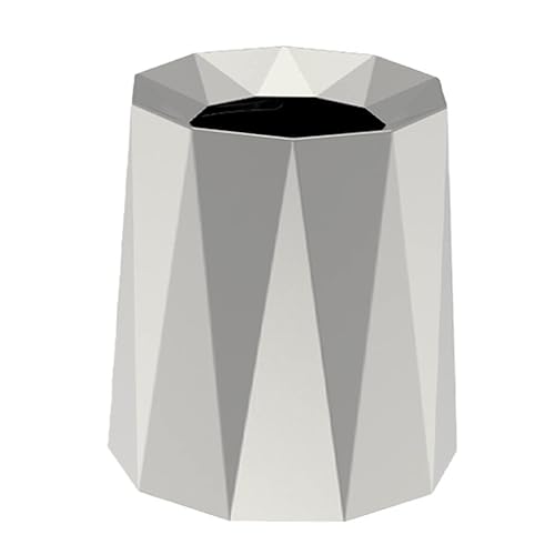 Miniatura 10 de IRYZE Cubo de basura redondo de plástico, papelera, contenedor de basura para baño, dormitorio, cocina, oficina en casa, cubo de basura de 12