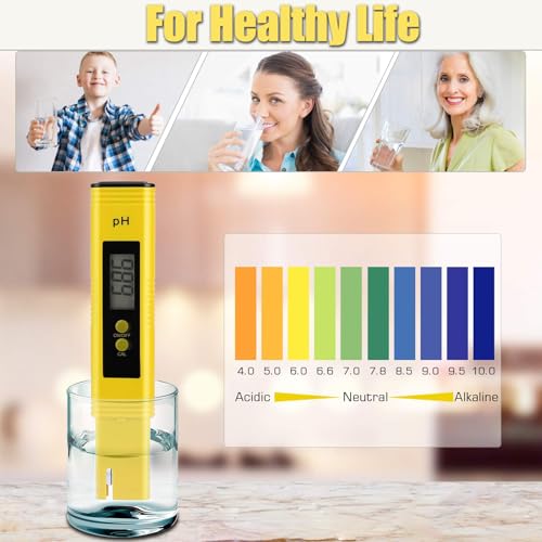 PH Messgerät, PH Meter mit LCD Anzeige, pH Tester Digital Wasserqualität Tester für Aquarium, Pools, Trinkwasser, Schwimmbad Wassertester