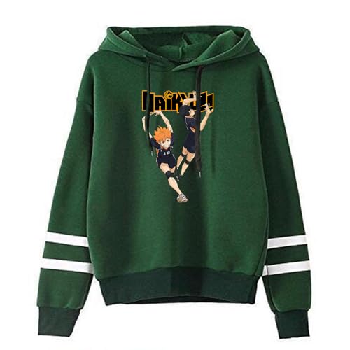 LKY STAR Anime Haikyuu Merch Sudaderas con Capucha Impresión Sweatshirt Langarm para Niños Niñas Hinata Shoyo Hino Satoshi Cosplay Hoodie