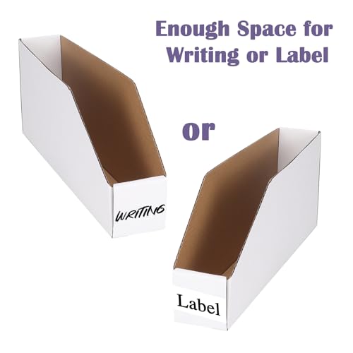 Image of EXYGLO Cardboard Boxes, Pack of 35 Corrugated Storage Bins 12x2x4.5 inch Pantry Organizer Bins for Shelves Garage Office Organization