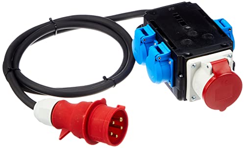 32A Auf 16A Adapter Mit IP44 Schutz Naka24 CEE Adapter 32A Auf 16A – Stecker & Dose Mit 3 Sicherungen, IP44 Spritzwassergeschützt Naka24 Adapter
