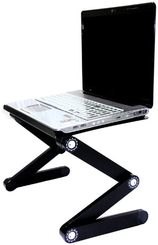 OfficeSmartTables Black Adjustable Folding Ventilated Laptop Notebook Tablets PC iPad Table up to 17